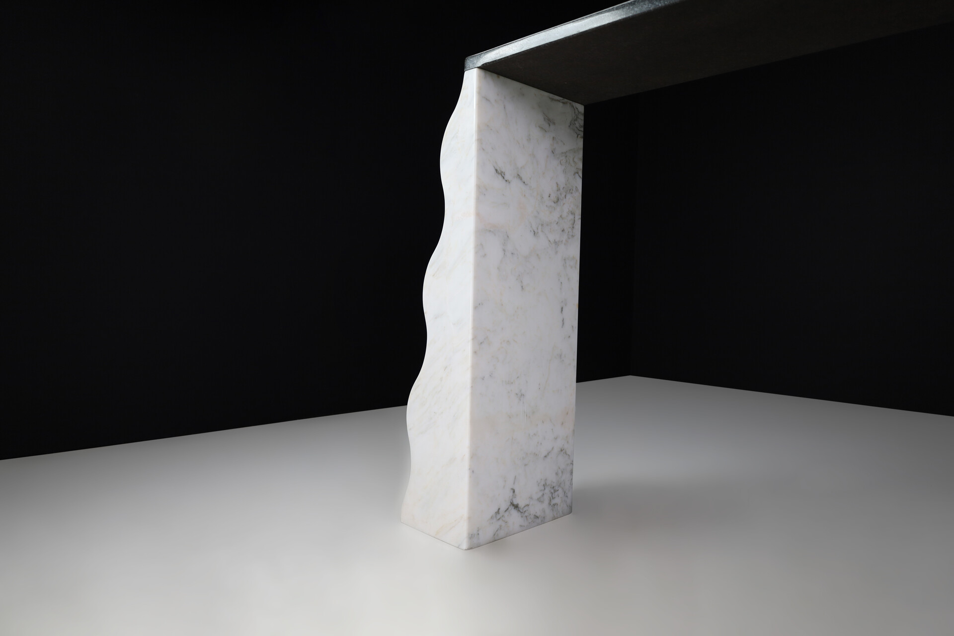 Post modern Ettore Sottsass Montenegro Carrara Marble & Granite Console for Ultima Edizione, Italy 1980s Late-20th century