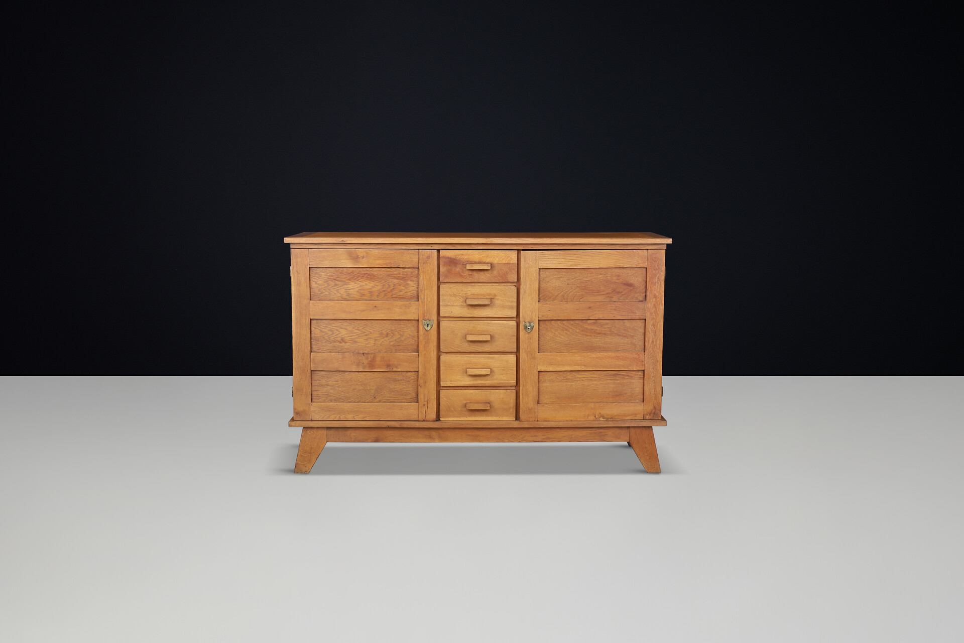 René Gabriel blond Oak Sideboard, France, 1940s Mid-20th century