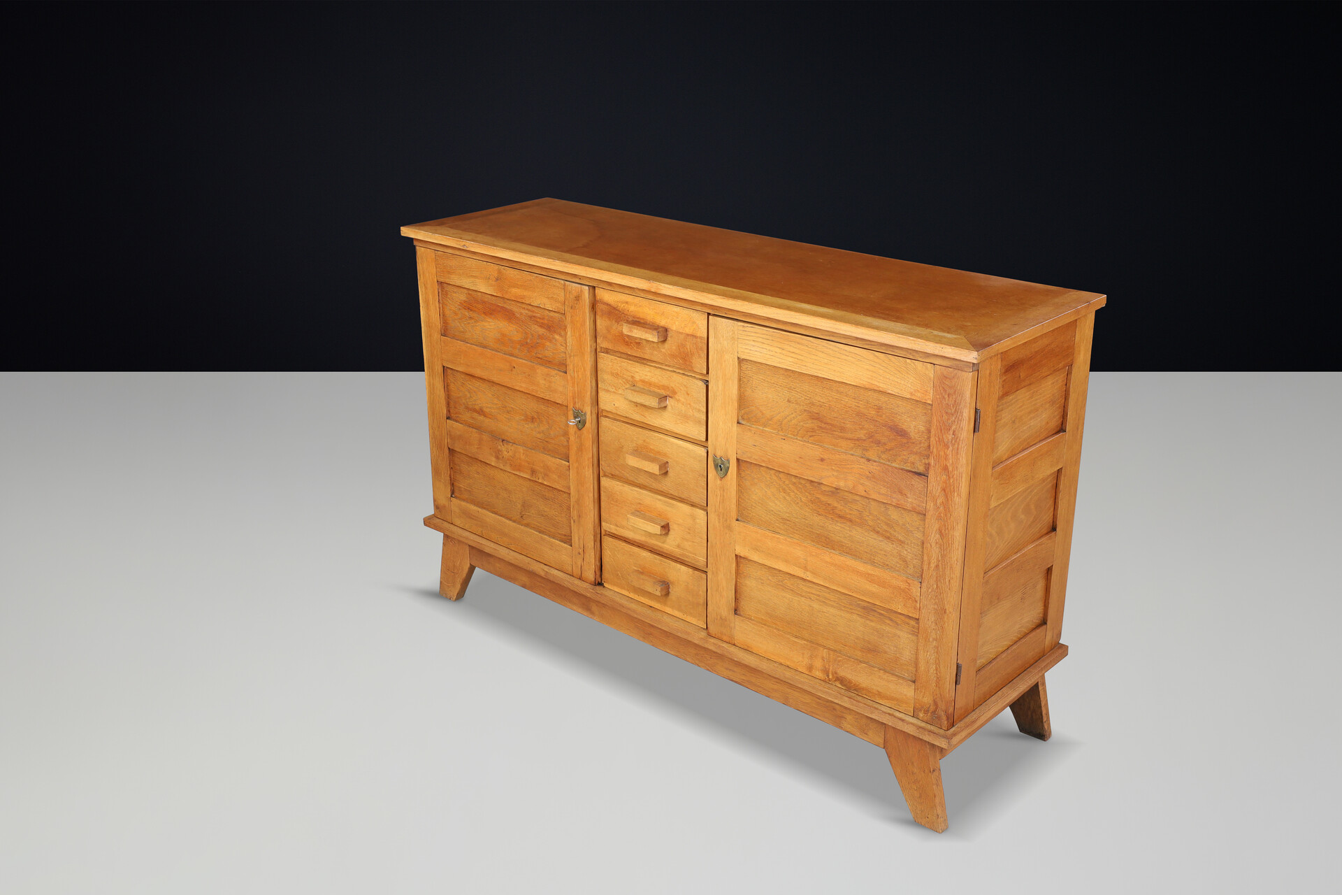 René Gabriel blond Oak Sideboard, France, 1940s Mid-20th century