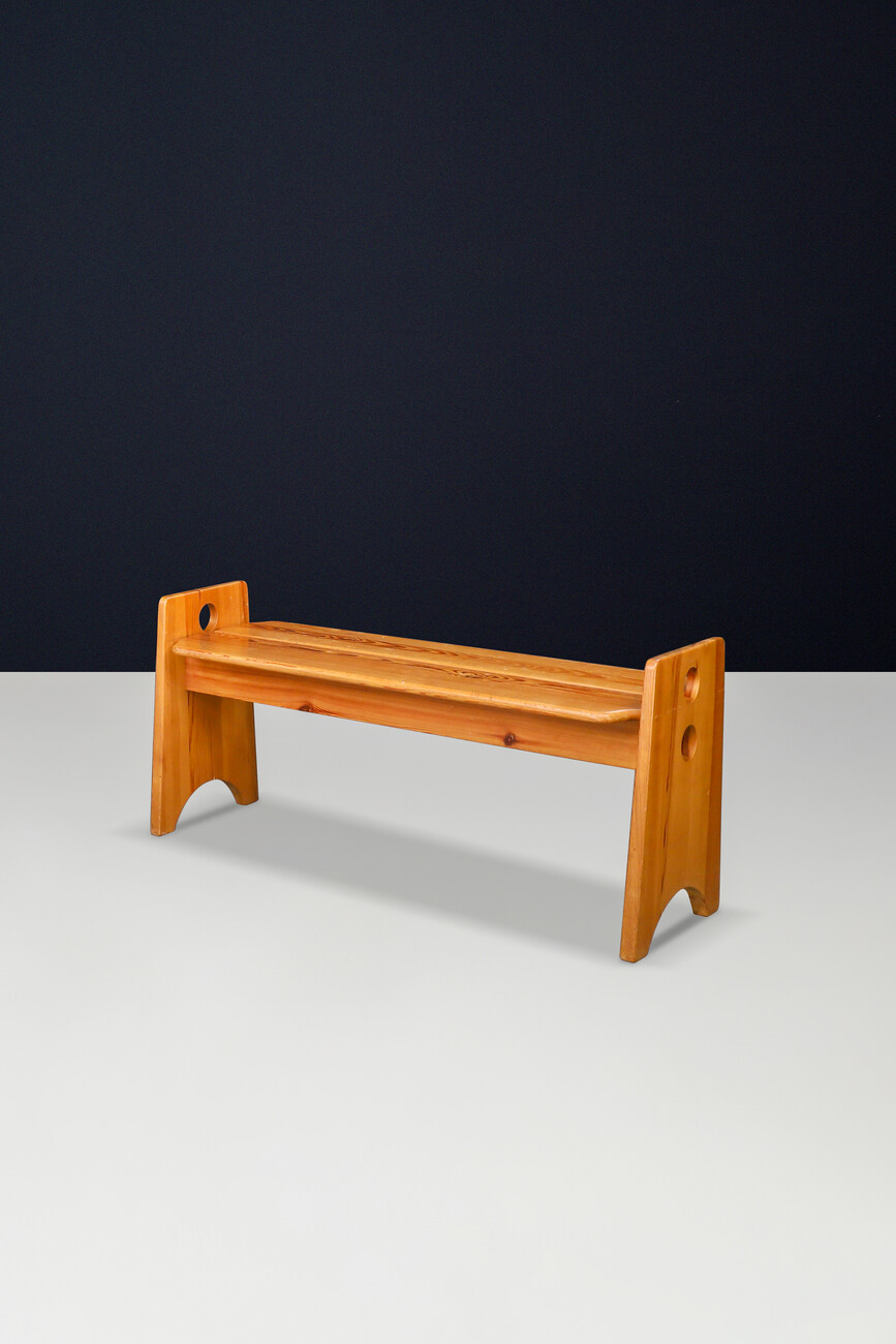 Scandinavian modern Gilbert Marklund Pine Table & Benches for Furusnickarn, Sweden 1970s Late-20th century