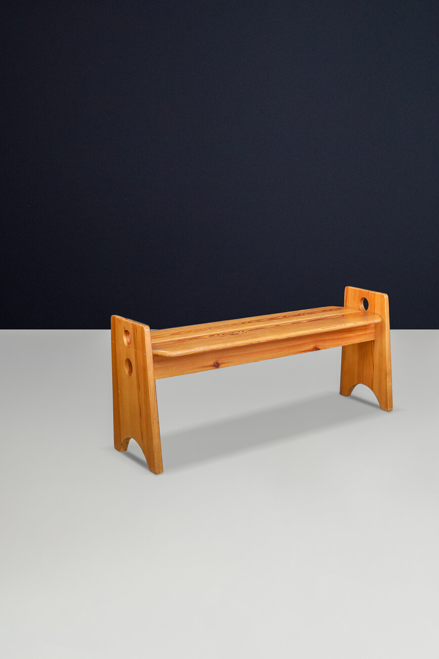 Scandinavian modern Gilbert Marklund Pine Table & Benches for Furusnickarn, Sweden 1970s Late-20th century