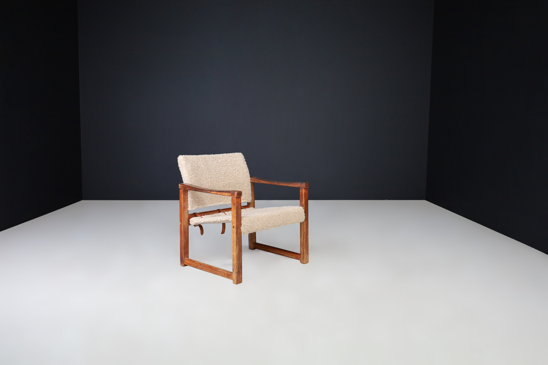 Scandinavian modern Karin Mobring for Ikea, Armchair “Diana” in New Teddy Upholstery , Sweden 1970s Late-20th century