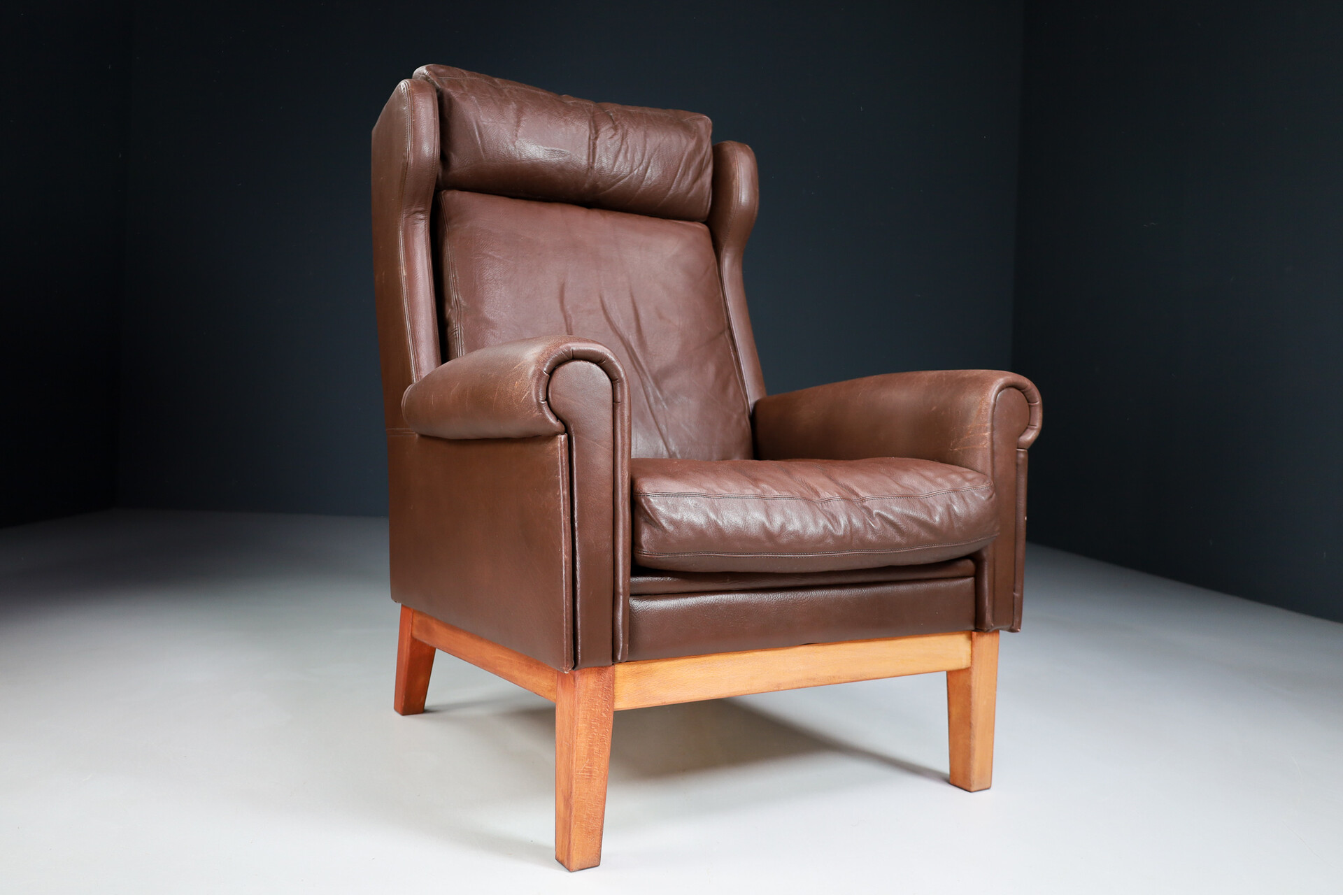 scandinavian leather armchair