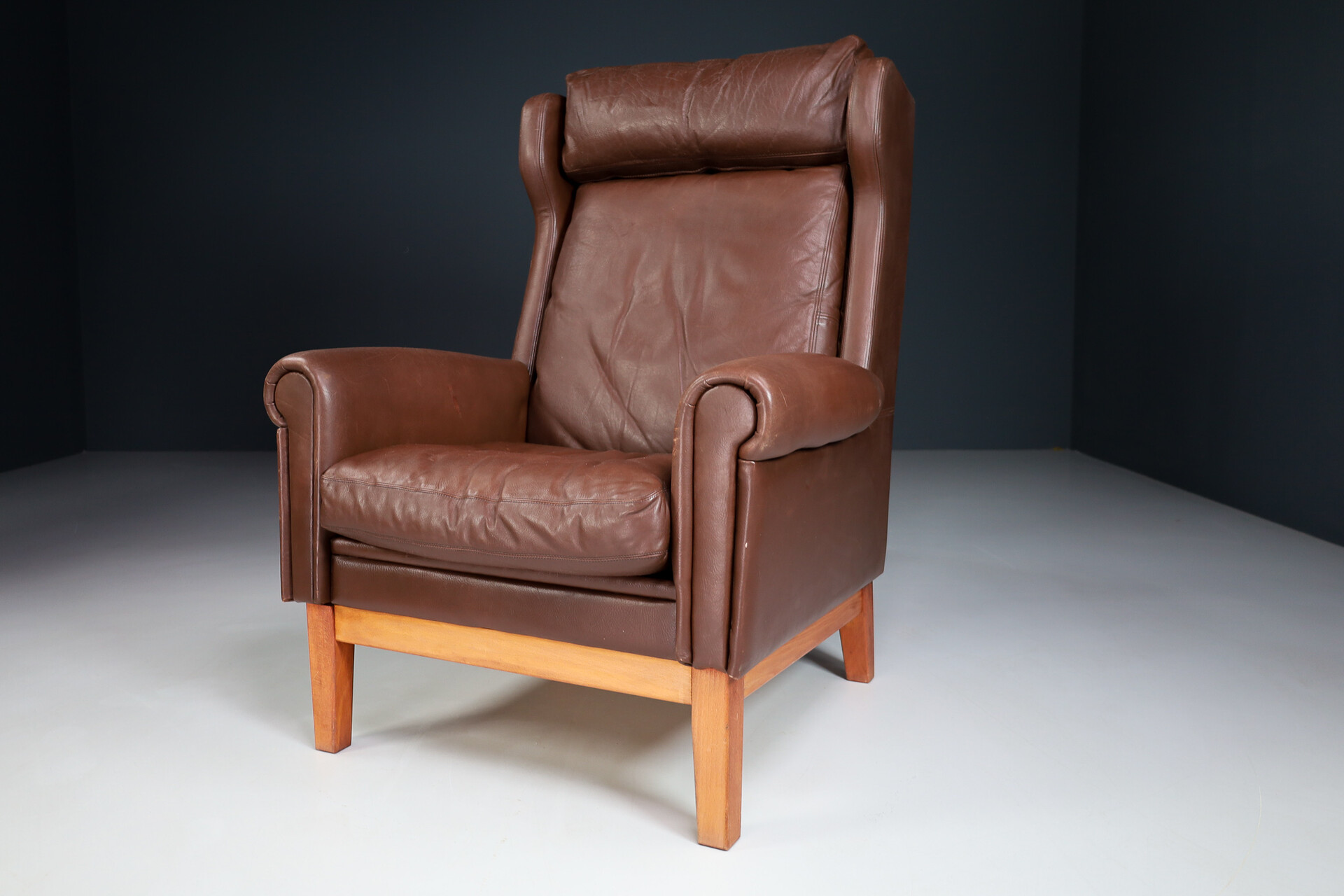 scandinavian leather armchair