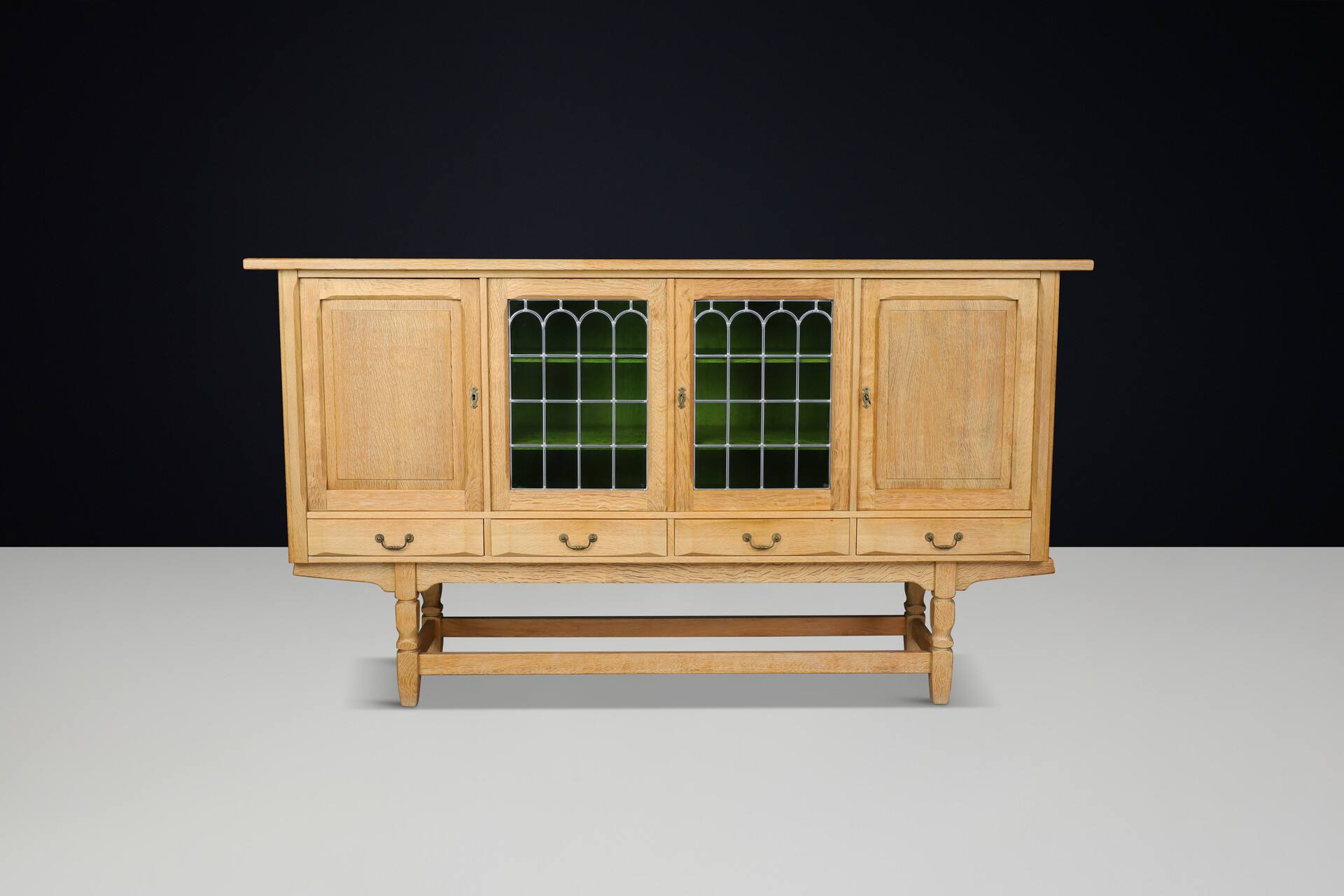 Scandinavian modern Oak Higboard Henning Kjaernulf, Denmark, 1950s Mid-20th century