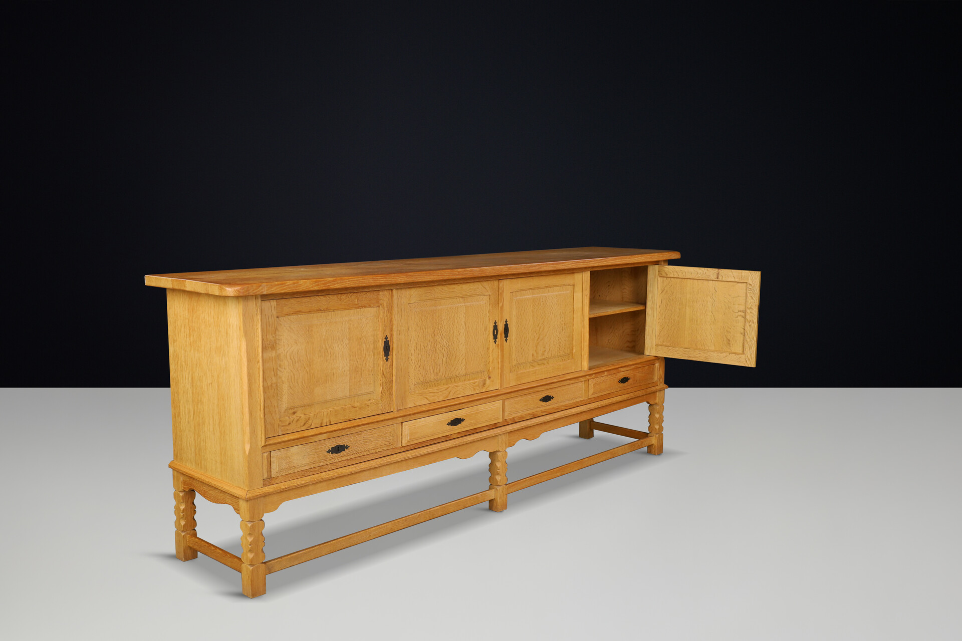 Scandinavian modern Oak Sideboard Henning Kjaernulf, Denmark, 1950s Mid-20th century