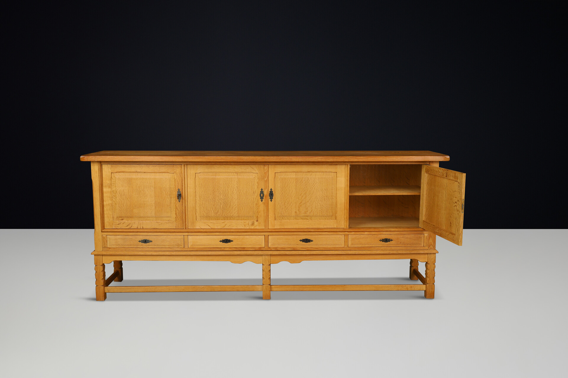 Scandinavian modern Oak Sideboard Henning Kjaernulf, Denmark, 1950s Mid-20th century