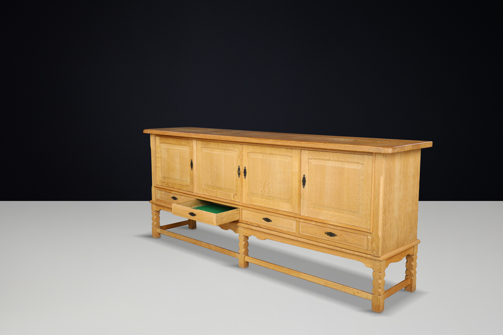 Scandinavian modern Oak Sideboard Henning Kjaernulf, Denmark, 1950s Mid-20th century