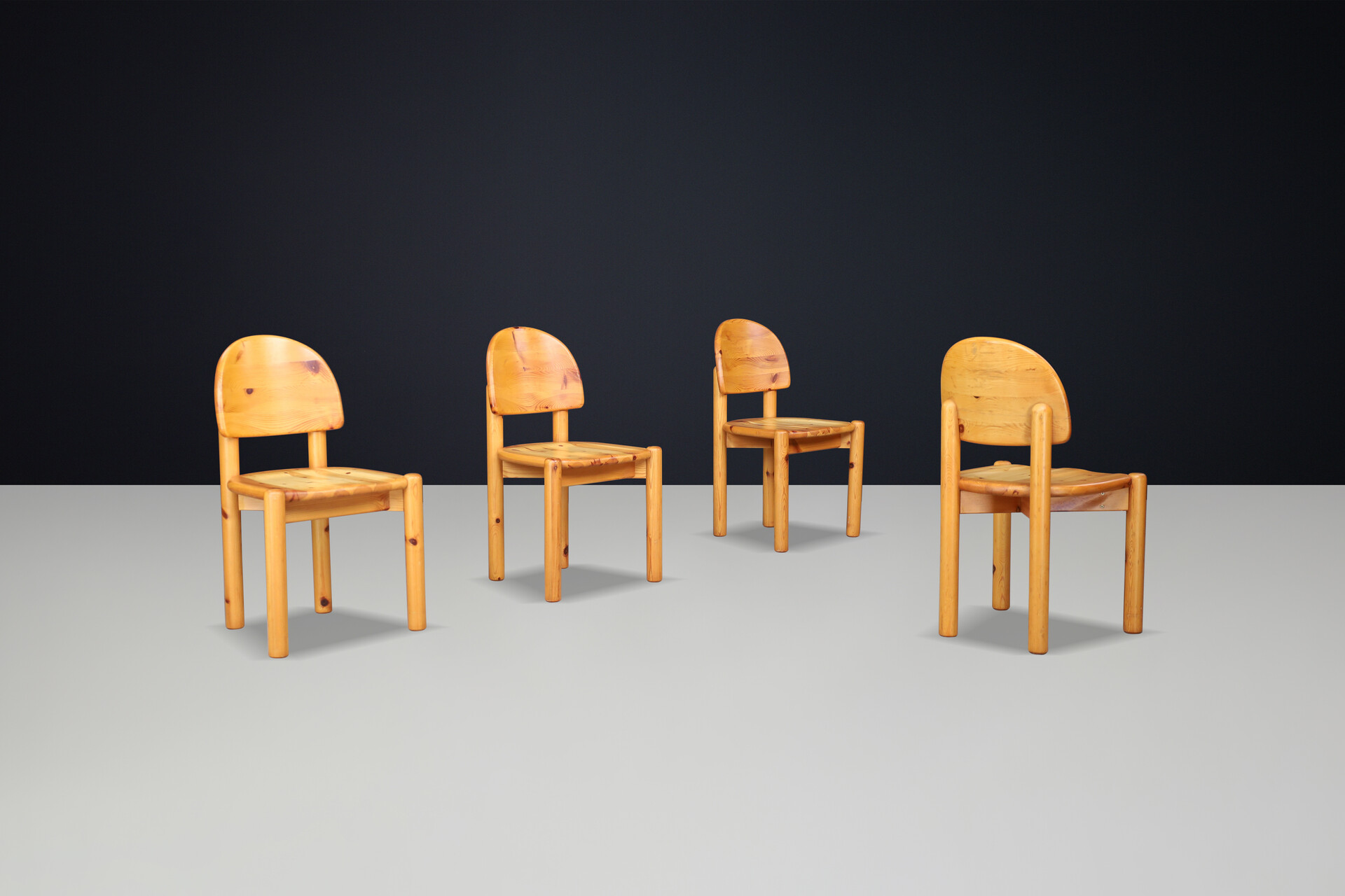 Scandinavian modern Rainer Daumiller for Hirtshals Sawmill set of four dining chairs, Denmark 1970 Mid-20th century