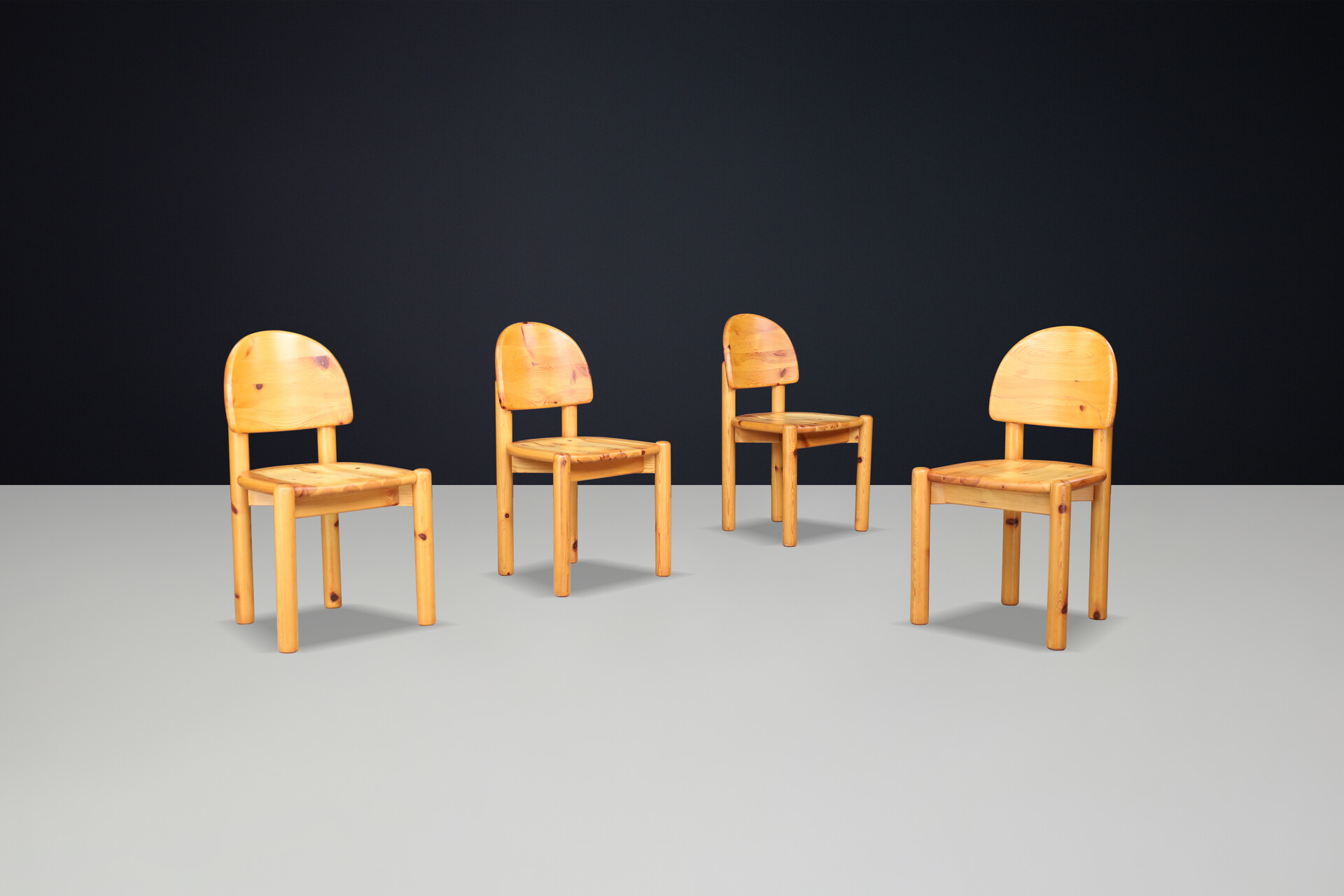 Scandinavian modern Rainer Daumiller for Hirtshals Sawmill set of four dining chairs, Denmark 1970 Mid-20th century