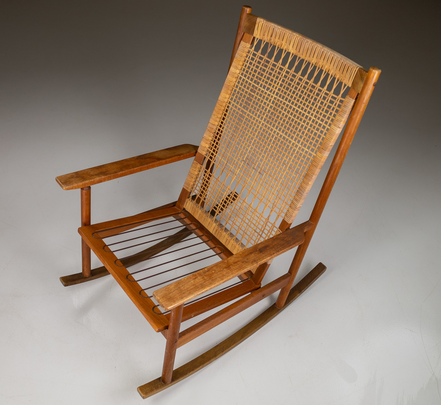 Teak and wicker rocking 2024 chair