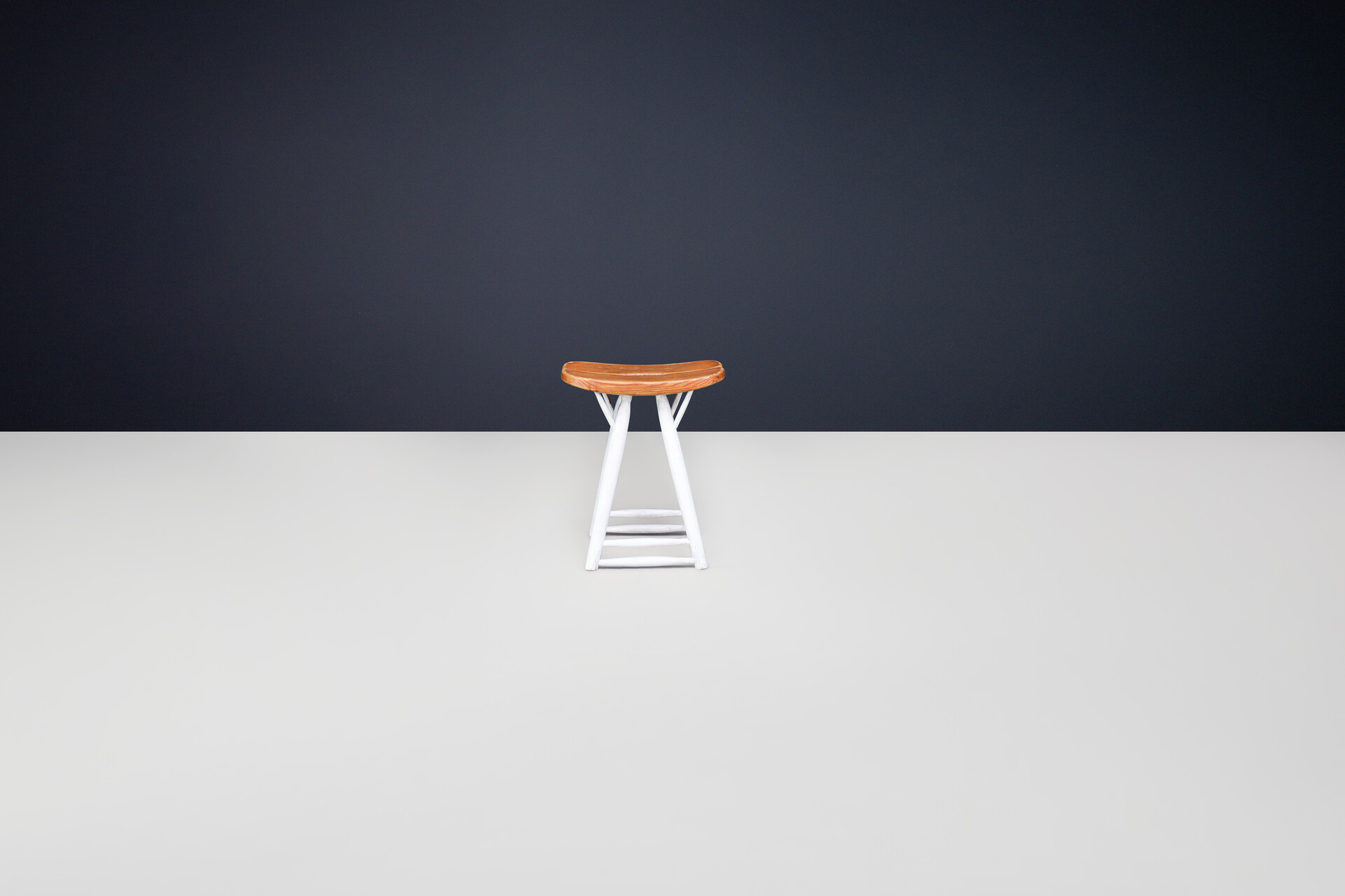 Scandinavian modern Wooden stool in the style of Ilmari Tapiovaara, Finland 1950s Mid-20th century