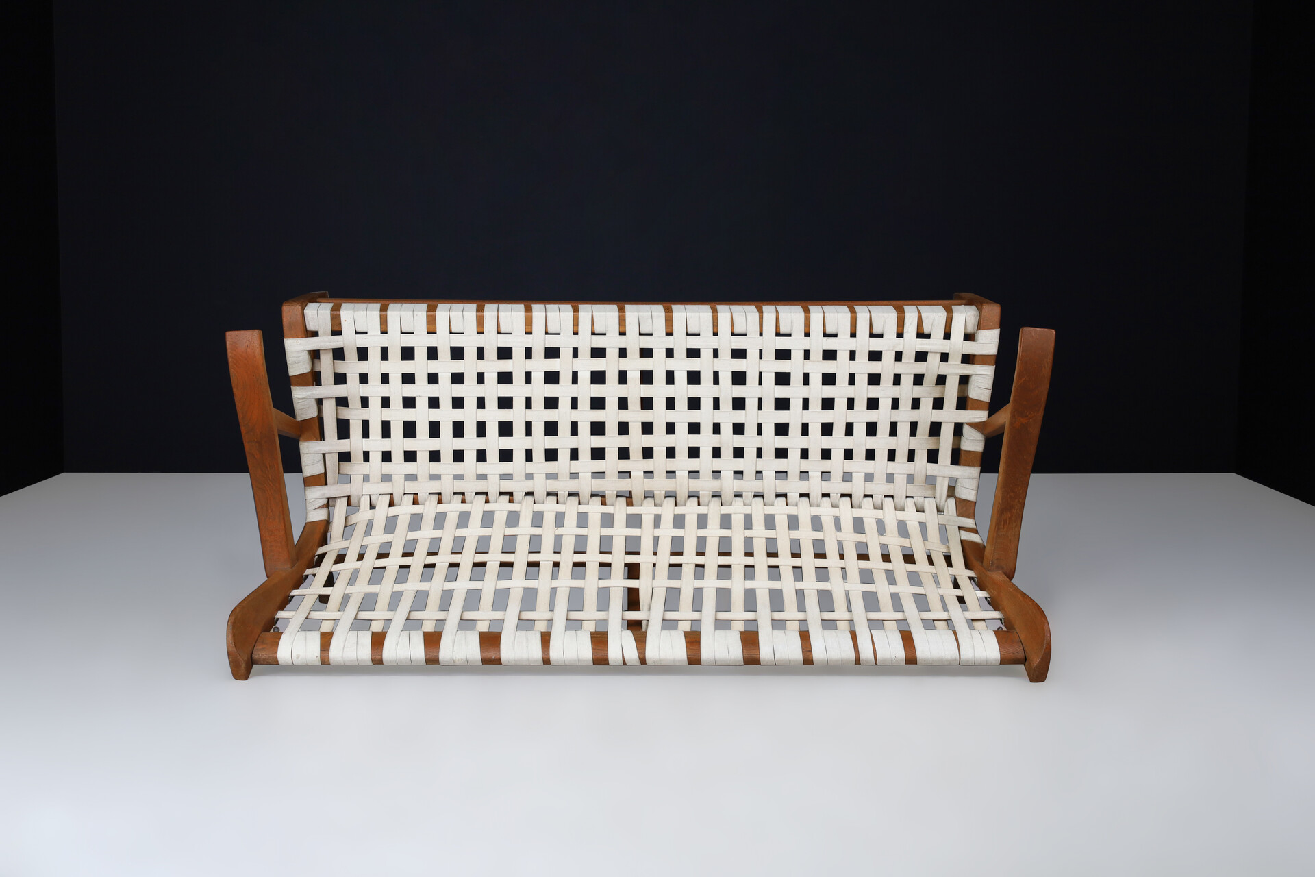 Sculptural Oak Lounge Sofa by Guglielmo Pecorini, Italy, the 1950s Mid-20th century