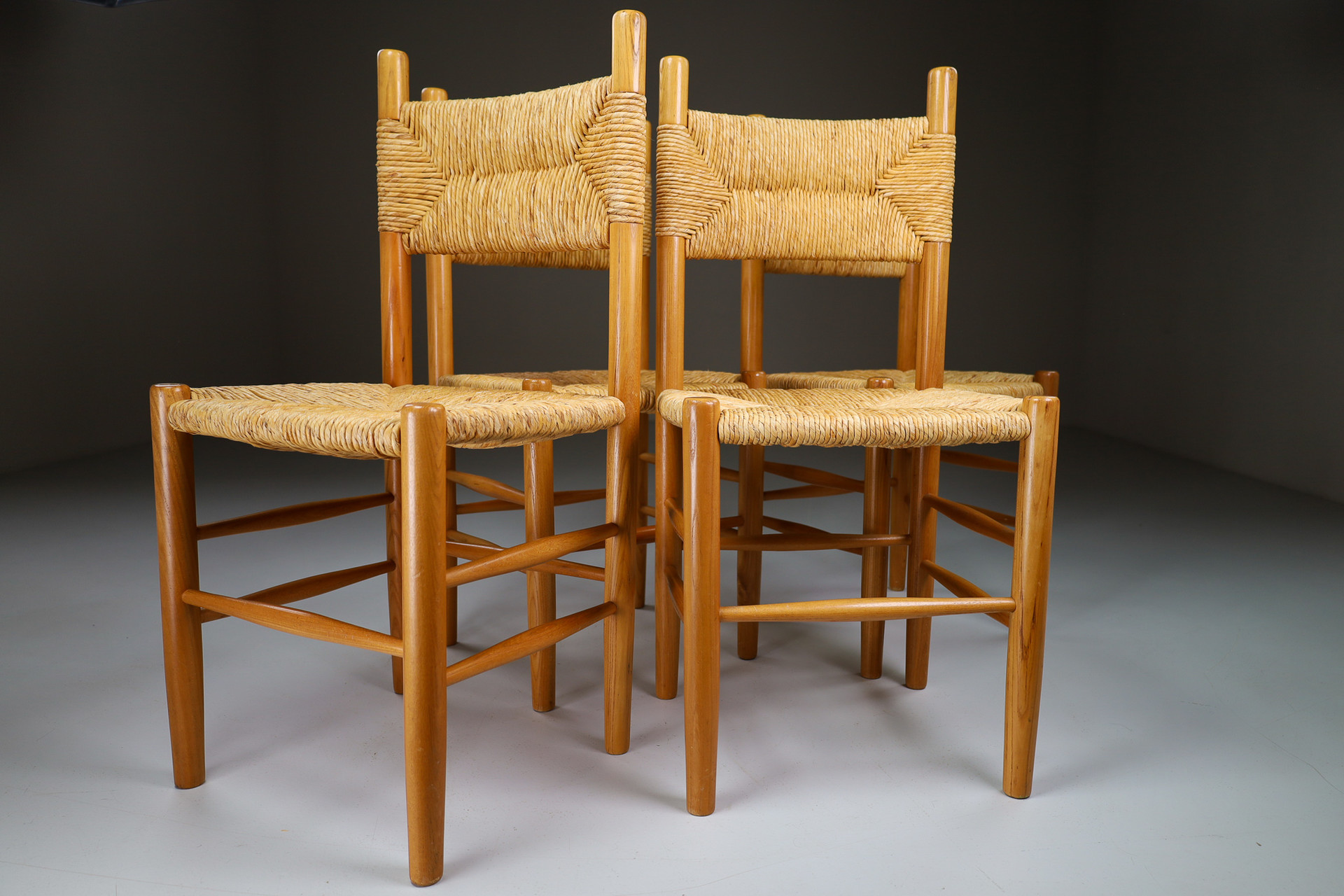 Pair Charlotte Perriand Model No. 21 Lounge Chairs, France 1950