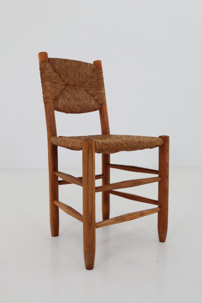 Five Charlotte Perriand chairs  Bois Paillé - L'Atelier 55