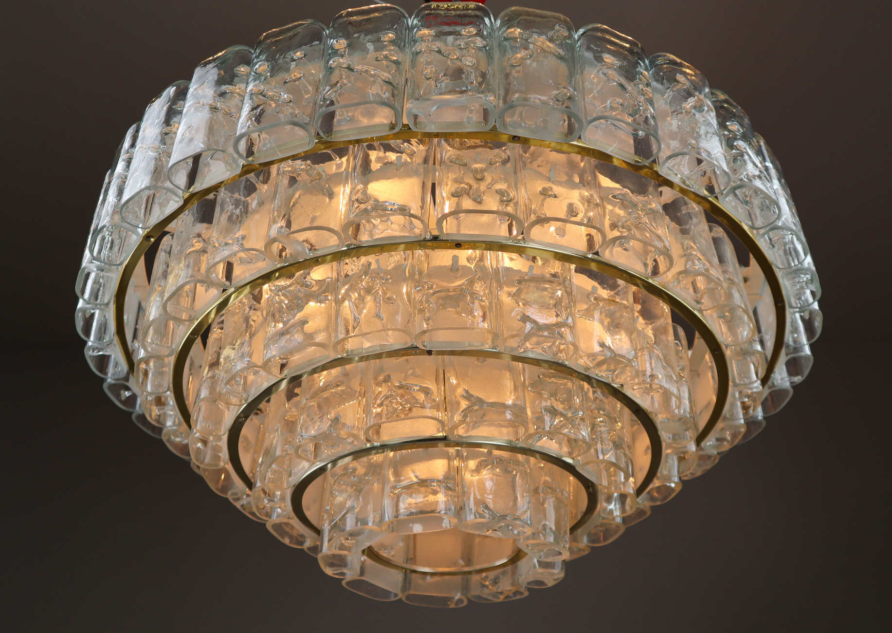 XL Large German Ice Glass Chandelier from Doria Leuchten, Germany  1960s Mid-20th century