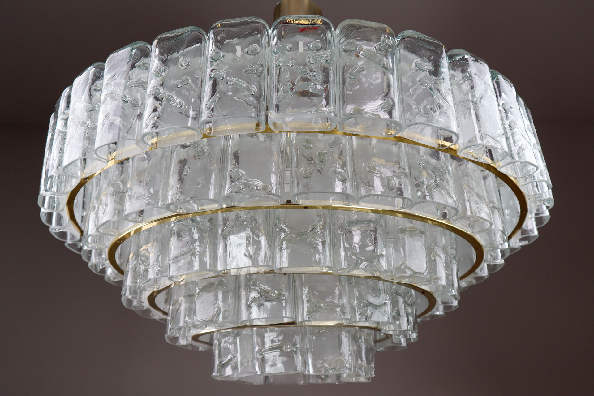 XL Large German Ice Glass Chandelier from Doria Leuchten, Germany  1960s Mid-20th century